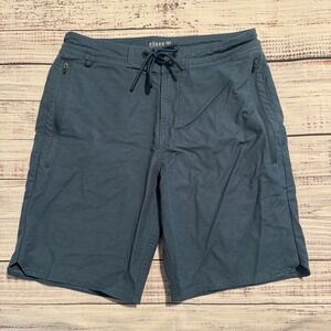 Roark‎ Casual Shorts Blue Zip Pockets Drawstring Men's Size 28x8